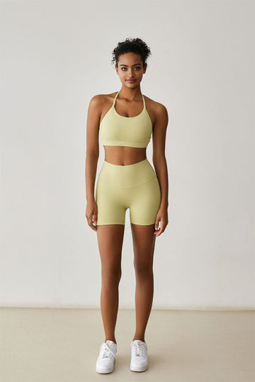 High-Waisted Bike Shorts Light Yellow