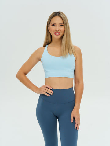 CROSS BACK BRA LIGHT BLUE