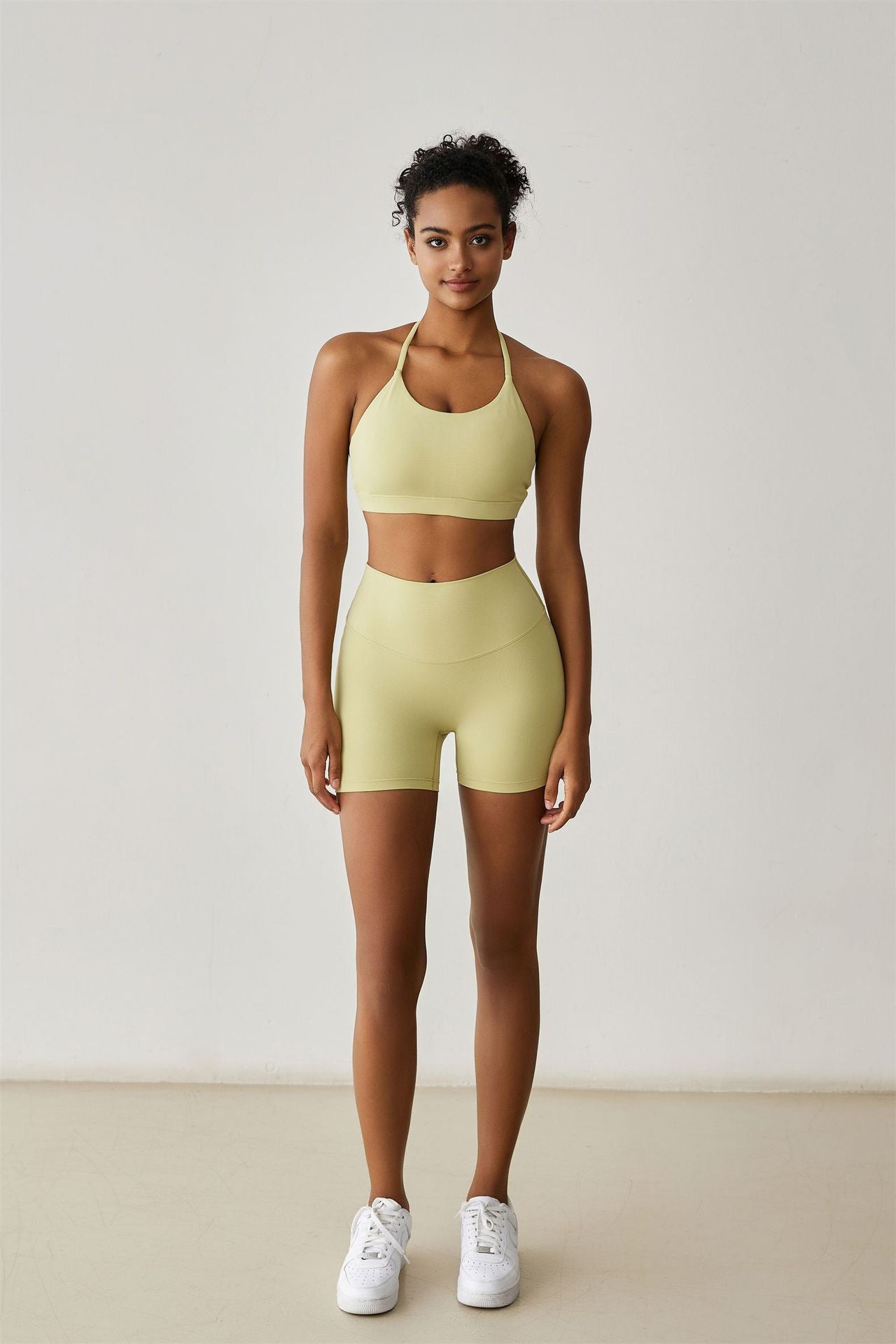 High-Waisted Bike Shorts Light Yellow