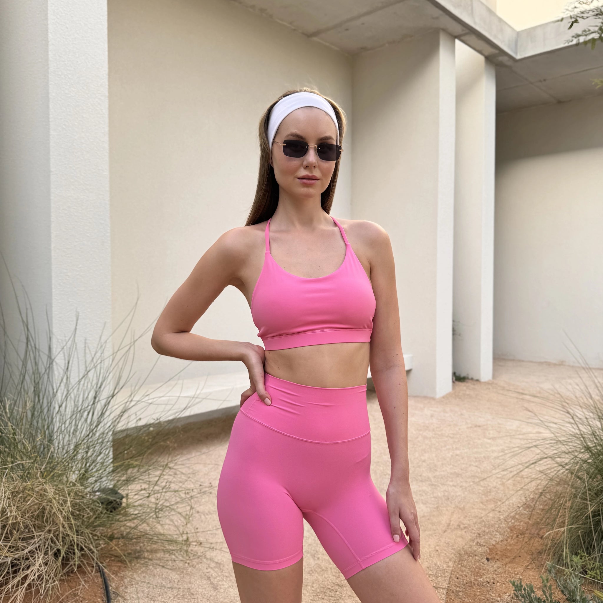 High-Waisted Bike Shorts Pink